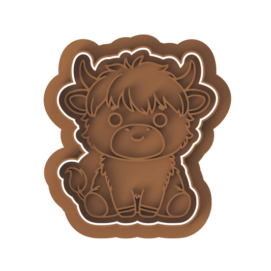 Baby Highland Cow Cutter and Stamp - Chickadee