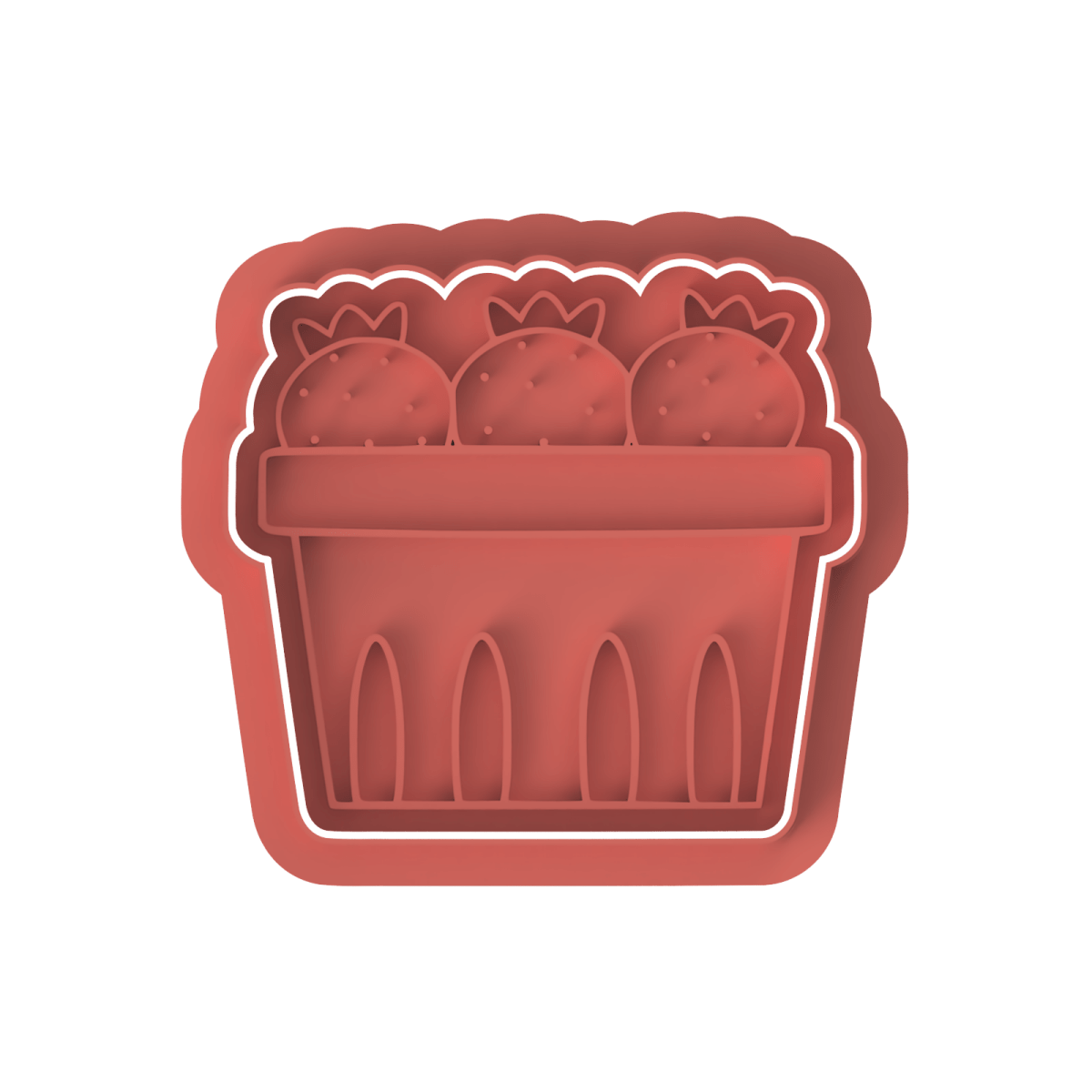 Basket with Strawberries Cutter and stamp - Chickadee