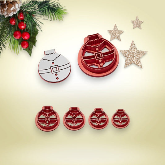 Bauble Santa Cutter with Imprint - Chickadee