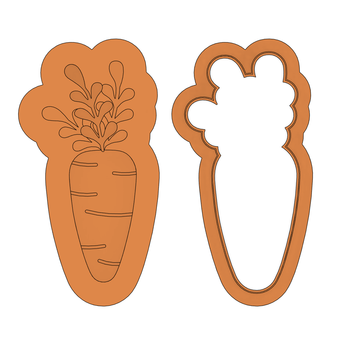 Carrot V4 Cutter and raised stamp - Chickadee