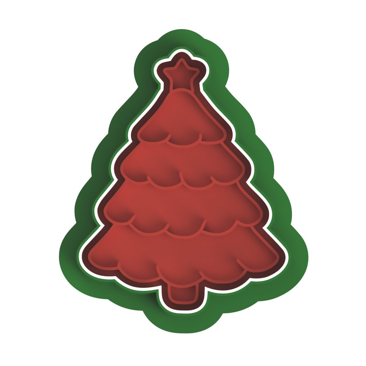 Christmas Tree V2 cutter and stamp - Chickadee