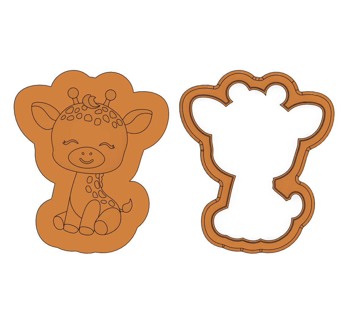 Cute Giraffe (Two - Tone) Cutter and Debosser - Chickadee