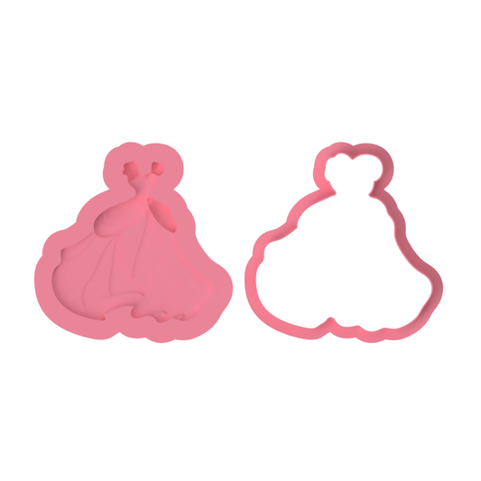 Princess Dress (Two - Tone) Cutter and Debosser - Chickadee