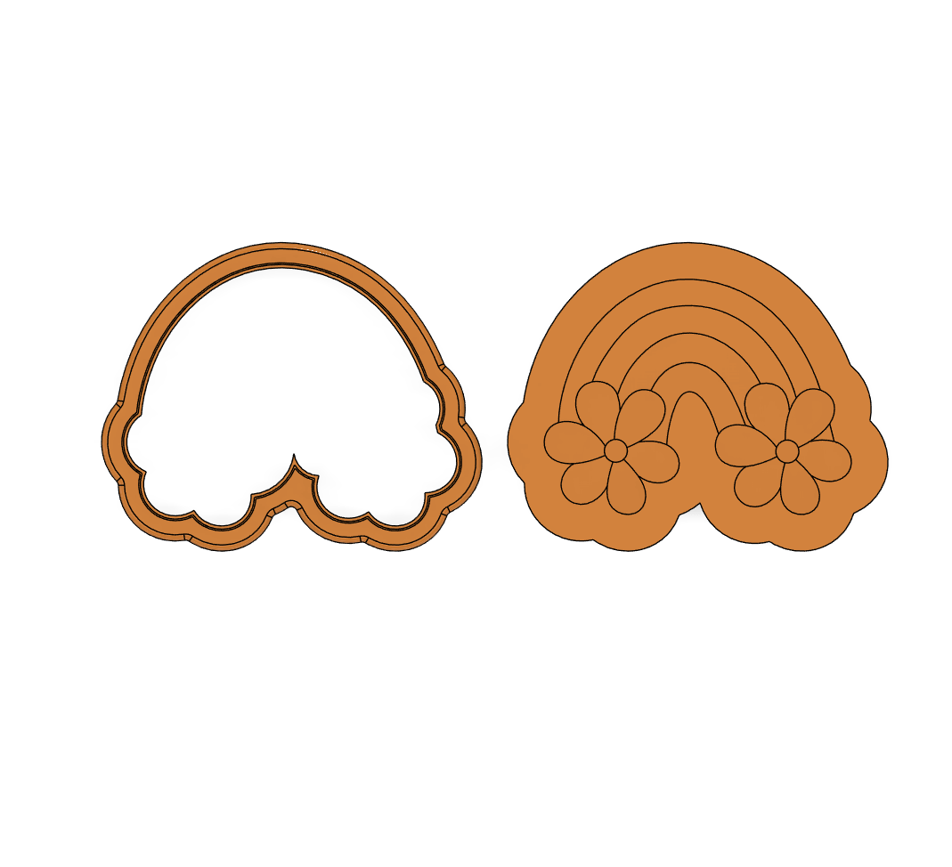 Rainbow with Flowers (Two - Tone) Cutter and Debosser - Chickadee