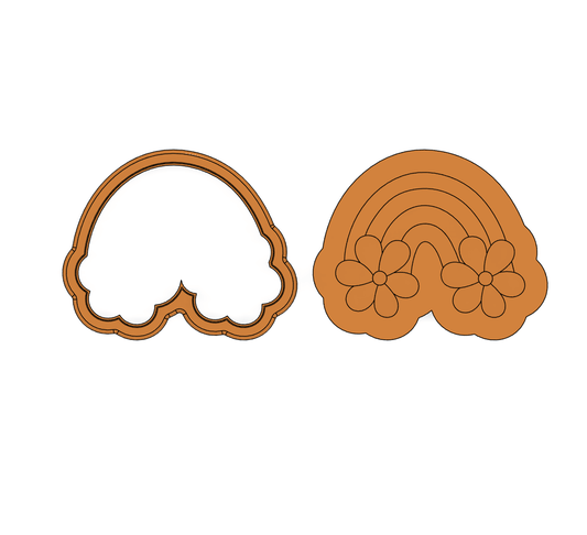 Rainbow with Flowers (Two - Tone) Cutter and Debosser - Chickadee