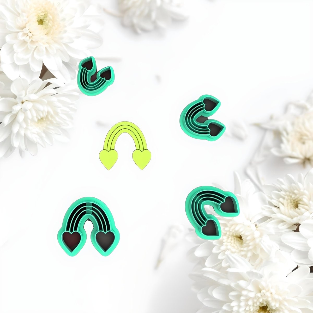 Rainbow with Hearts Cutter with Imprint - Chickadee