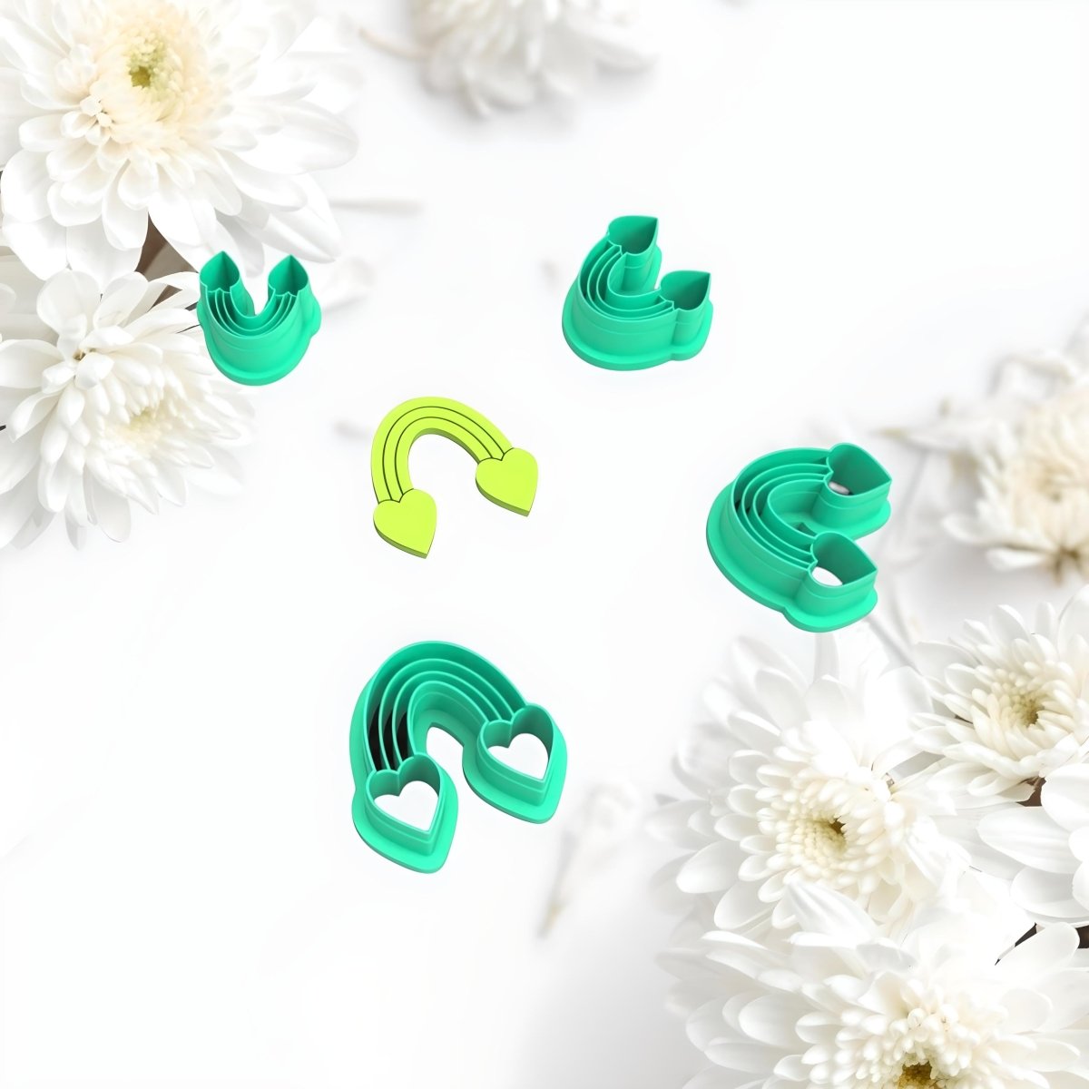 Rainbow with Hearts Cutter with Imprint - Chickadee