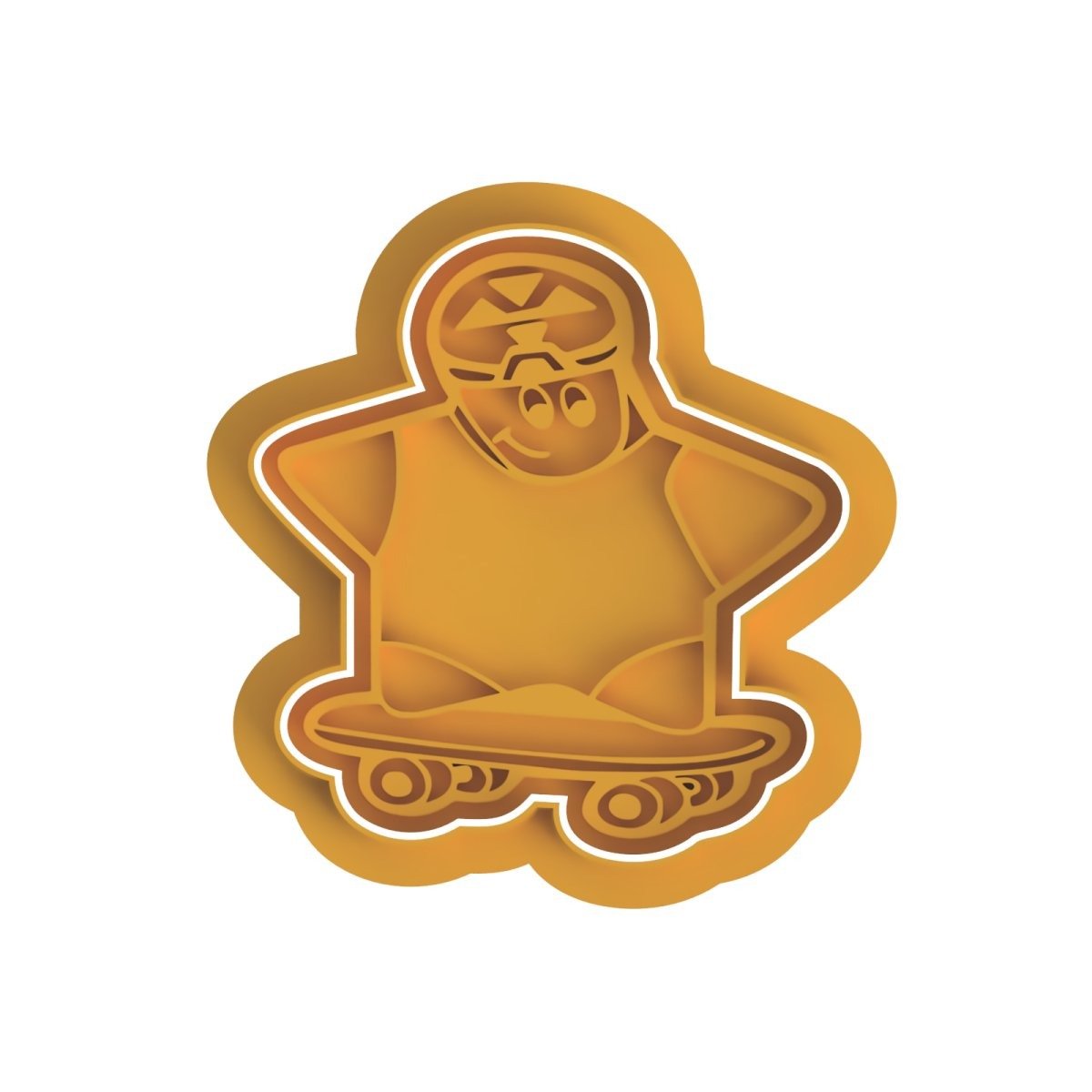 Skateboard Kid cutter with stamp - Chickadee