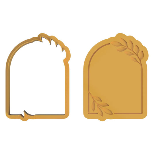 Arch with Branch frame cutter and raised stamp - Chickadee