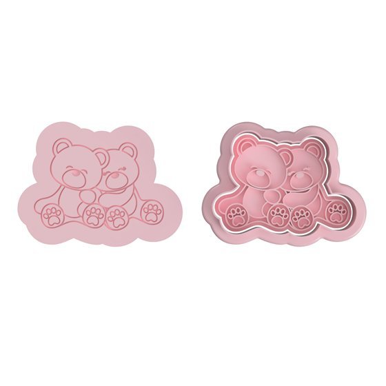 Bear Couples V1 Cutter and stamp - Chickadee