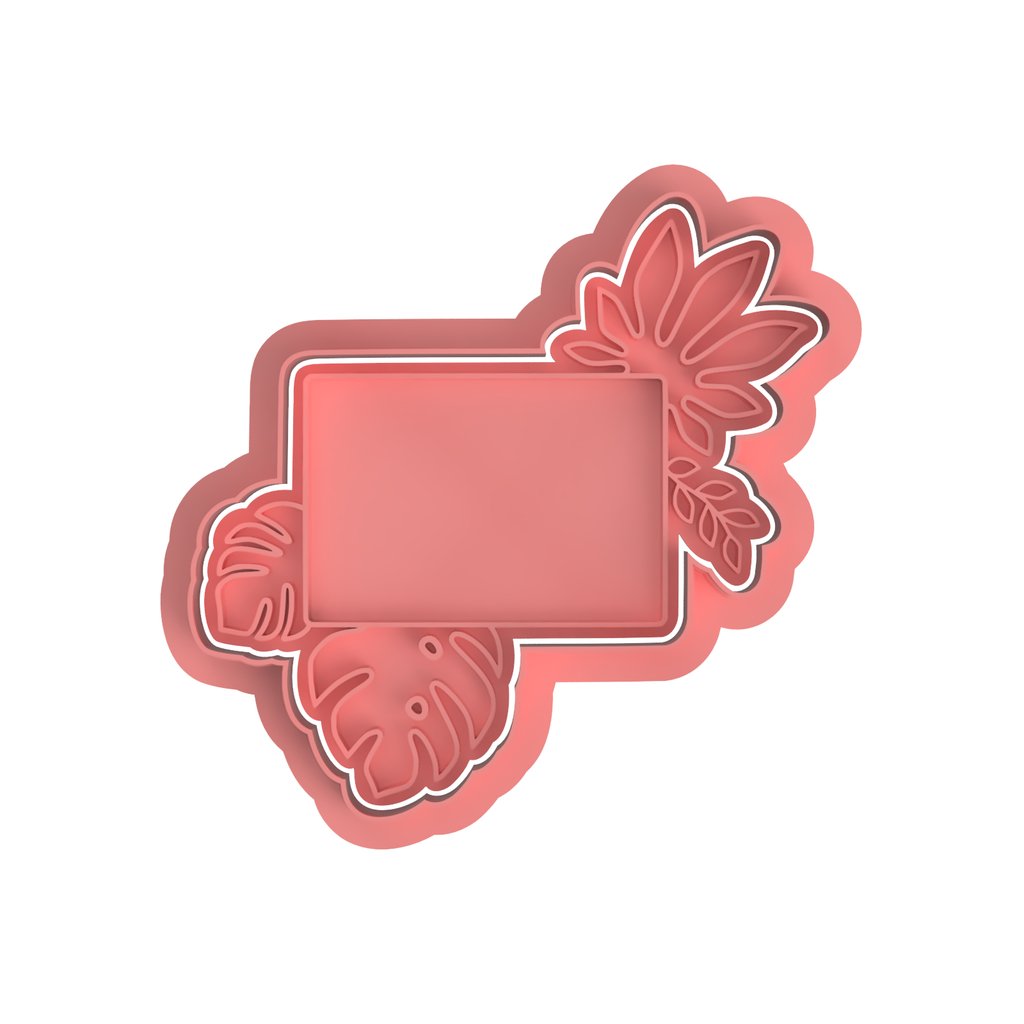 Board with Floral Leaves cutter and stamp - Chickadee