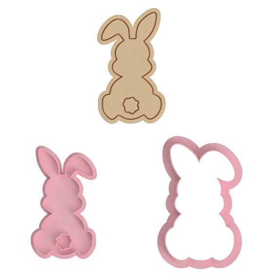 Bunny from Back V1 Cutter and Stamp - Chickadee