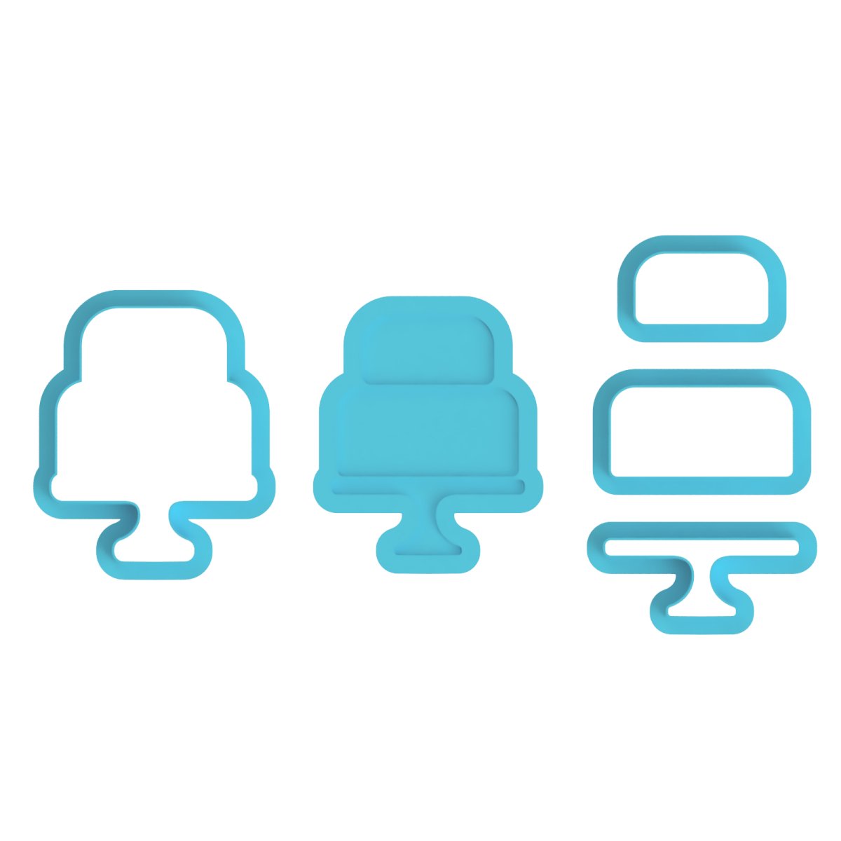 Cake Two Tier Set (Cutter, stamp and tier cutters) - Chickadee