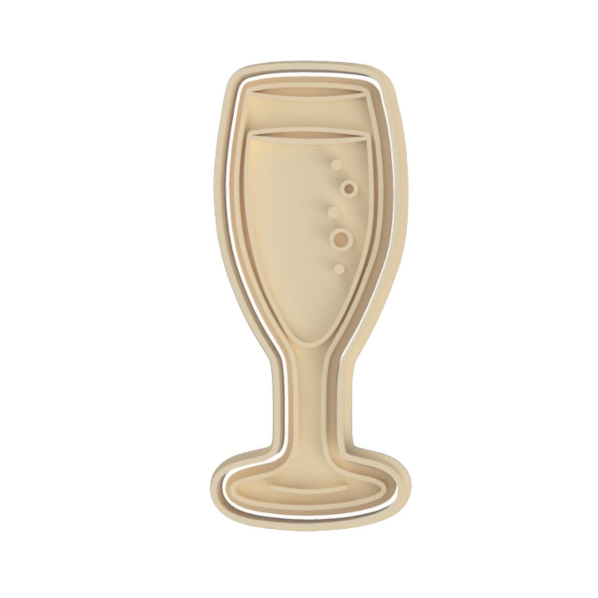 Champagne Glass V1 cutter and stamp - Chickadee