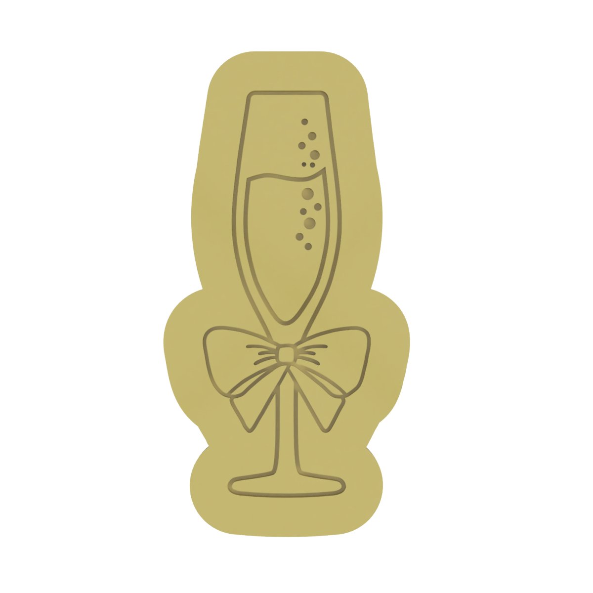Champagne Glass V2 cutter and raised stamp - Chickadee