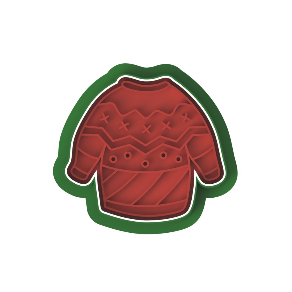 Christmas Sweater cutter and stamp - Chickadee