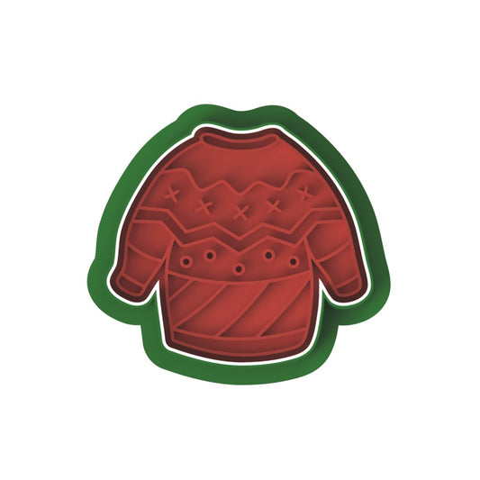 Christmas Sweater cutter and stamp - Chickadee