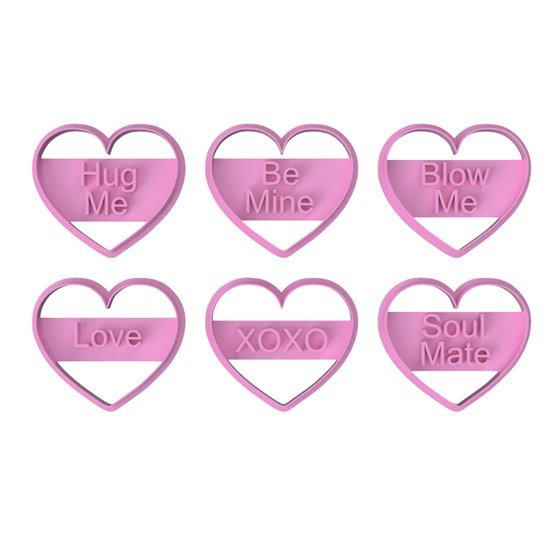 Conversation Hearts Cutter with Imprint stamp - Chickadee