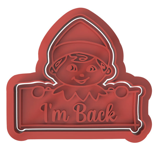 Elfie "I'm Back" cutter and stamp - Chickadee