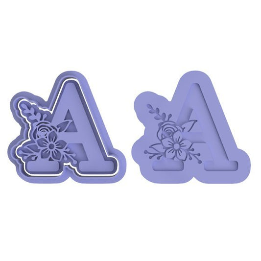 Floral Letter A - Cutters and stamp - Chickadee