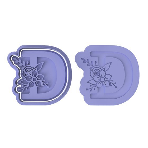 Floral Letter D - Cutters and stamp - Chickadee