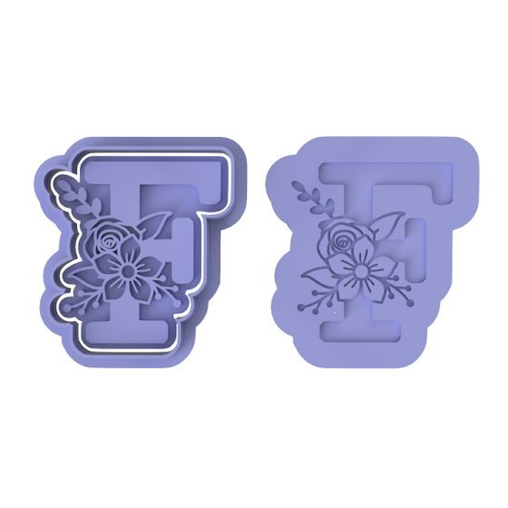 Floral Letter F - Cutters and stamp - Chickadee