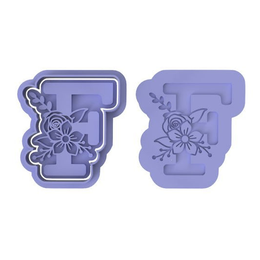 Floral Letter F - Cutters and stamp - Chickadee