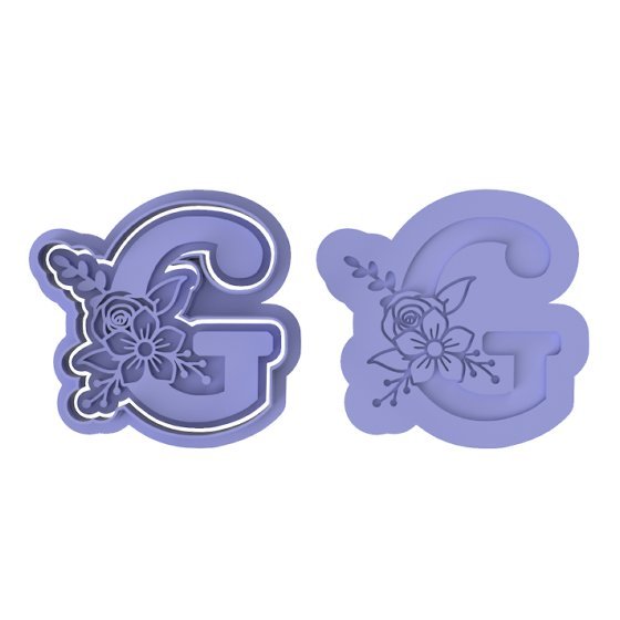 Floral Letter G - Cutters and stamp - Chickadee