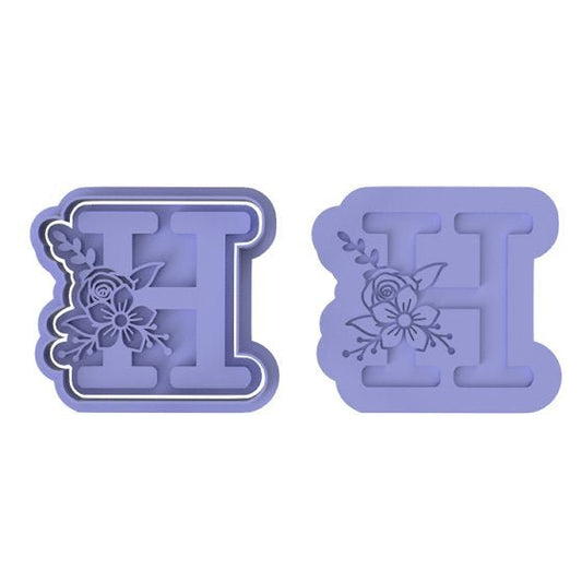 Floral Letter H - Cutters and stamp - Chickadee