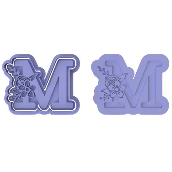 Floral Letter M - Cutters and stamp - Chickadee