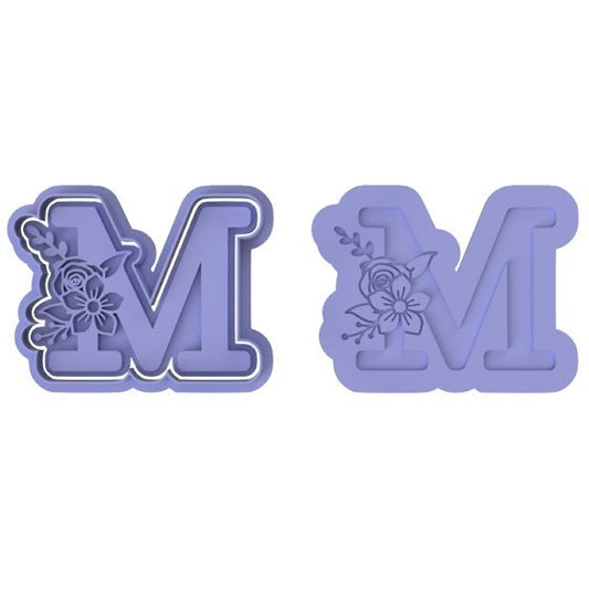 Floral Letter M - Cutters and stamp - Chickadee