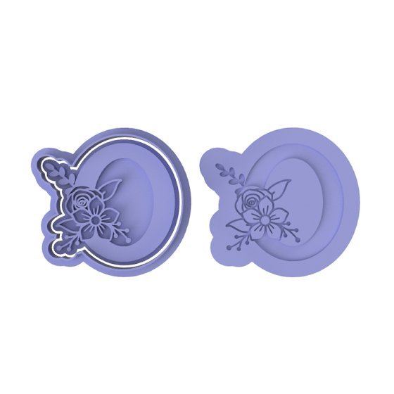 Floral Letter O - Cutters and stamp - Chickadee