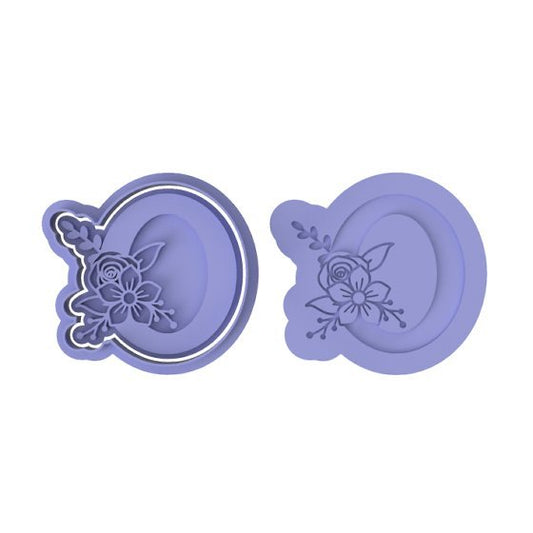 Floral Letter O - Cutters and stamp - Chickadee