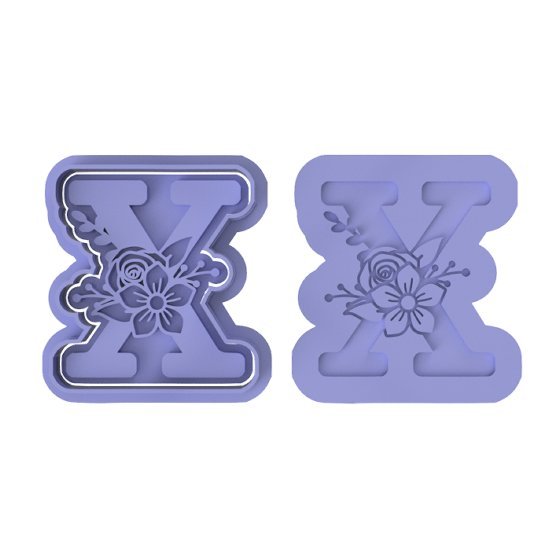 Floral Letter X - Cutters and stamp - Chickadee