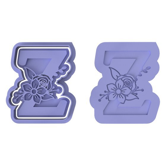 Floral Letter Z - Cutters and stamp - Chickadee