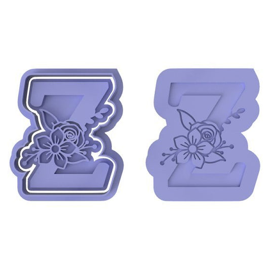 Floral Letter Z - Cutters and stamp - Chickadee