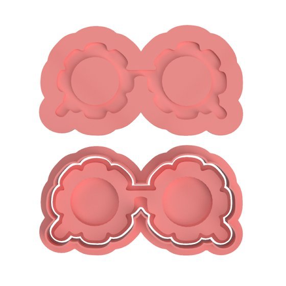 Flower Glasses Cutter and stamp - Chickadee