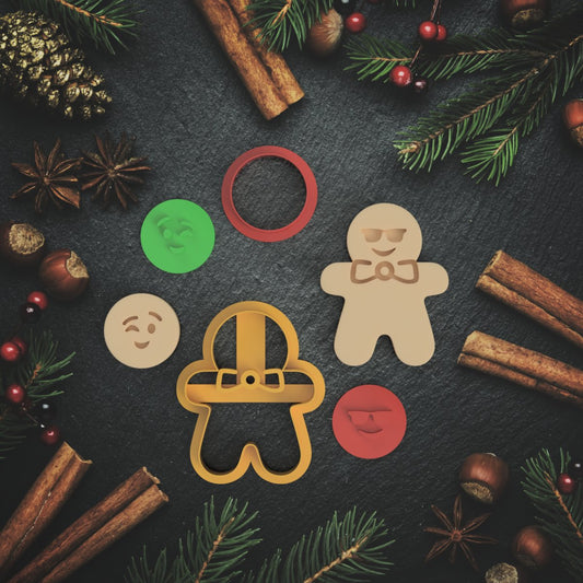Gingerbread Man with Facial Expressions - Chickadee