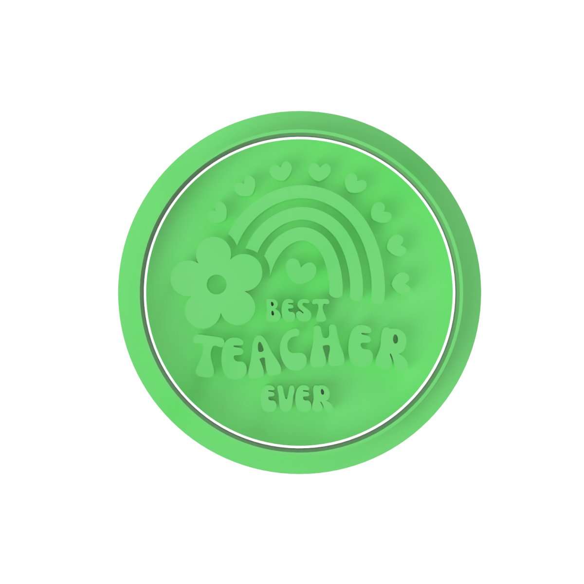 Groovy Best Teacher Ever stamp - Chickadee