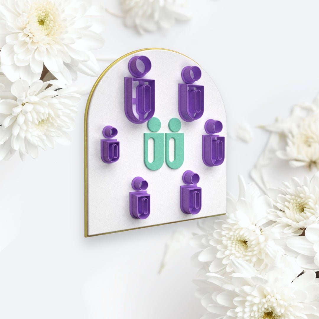 Half Arch Oval Large - Polymer Clay cutter (2 piece) - Chickadee