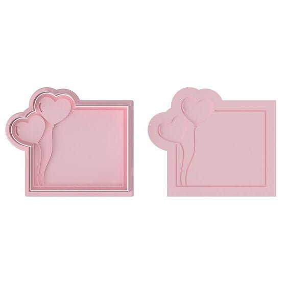 Heart Balloons in Square Cutter and stamp - Chickadee