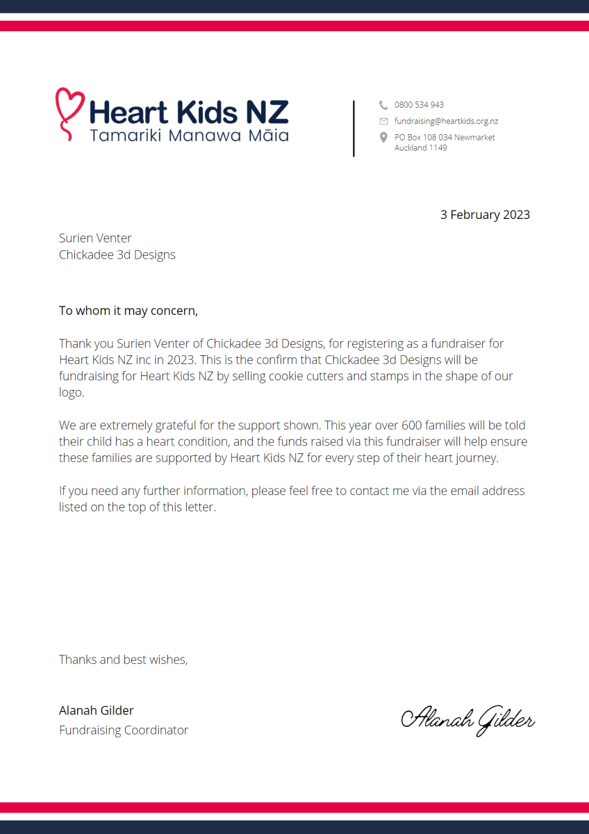 Heart Kids NZ V1 Stamp only - Chickadee