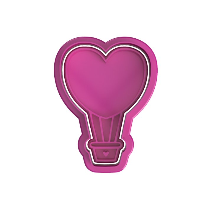 Hot Balloon with Heart frame - Chickadee