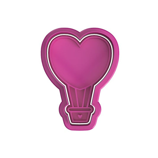 Hot Balloon with Heart frame - Chickadee