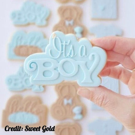 It's a Boy Cutter and stamp - Chickadee