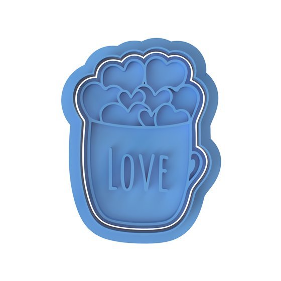 Love Cup with Flowers V2 Cutter and Stamp - Chickadee