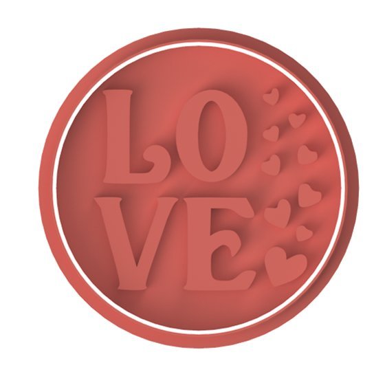 Love with hearts stamp only - Chickadee