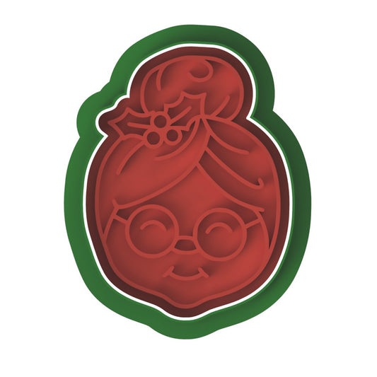 Mrs Claus Face cutter and stamp - Chickadee