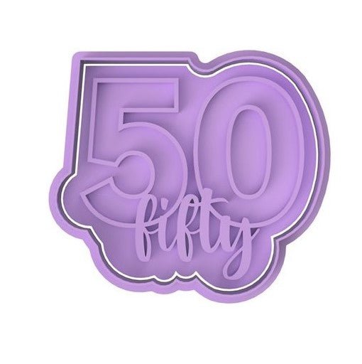 Number with Script cookie cutter and stamp (50) - Chickadee