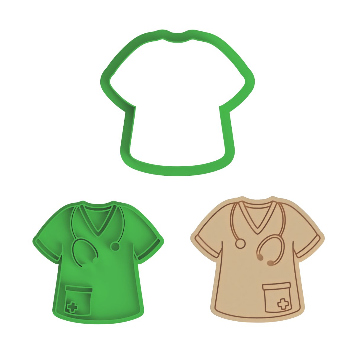 Nurse Scrubs cutter and stamp - Chickadee